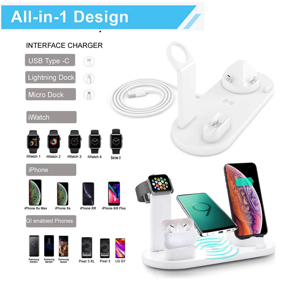 15W 7 in 1 Wireless Charger St - Smartwatch Ac ulasan dan harga