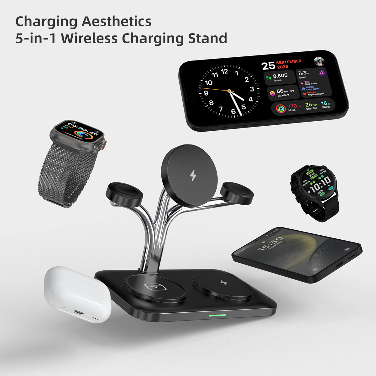 5 IN 1 Magnetic Wireless Charg - Smartwatch Ac ulasan dan harga