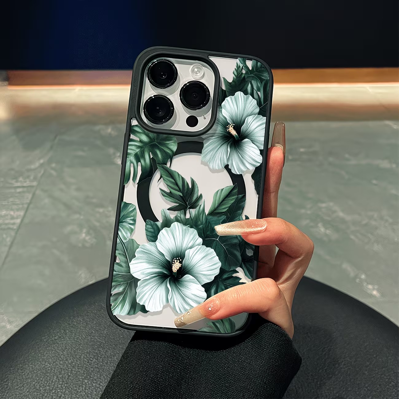Green Floral Print Phone Case  - Apple Iphone 15 ulasan dan harga